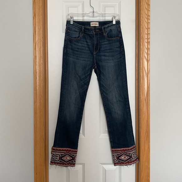Driftwood Colette Straight Jeans Embroidered Size 27x27 - Picture 1 of 10
